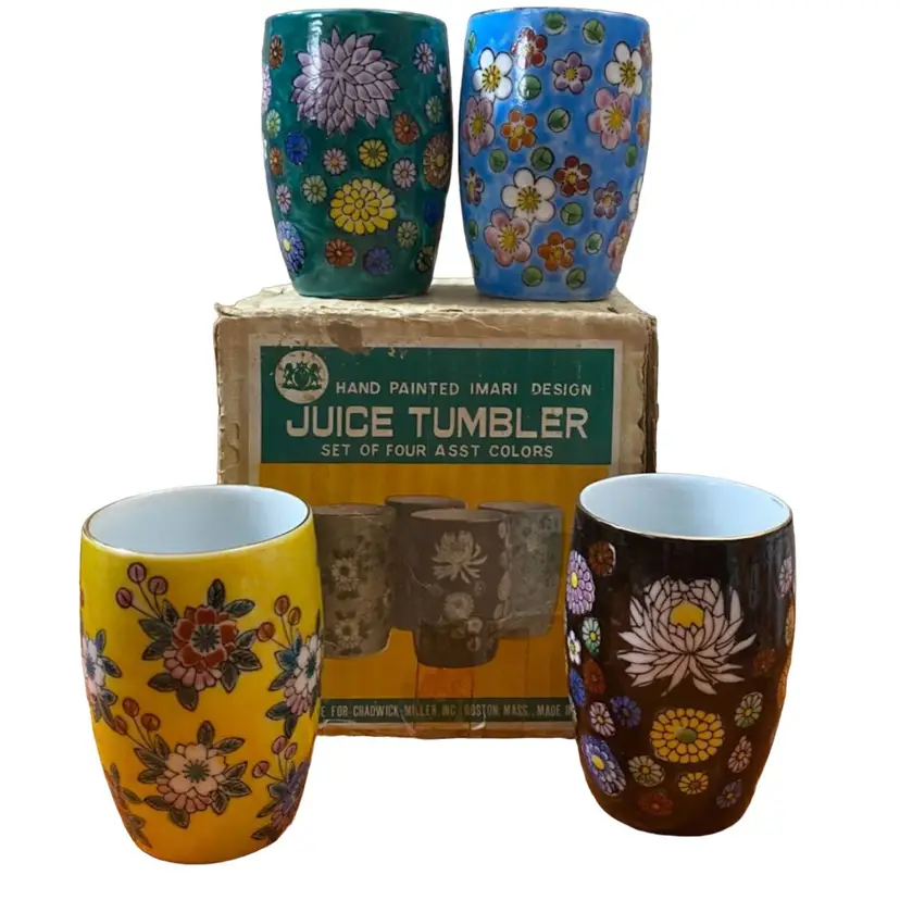 Imari Japan Hand Painted Juice Tumblers