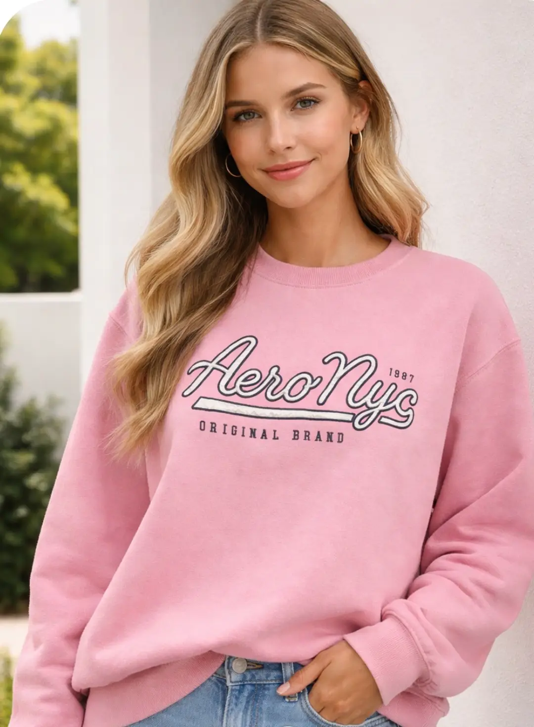 Aéropostale Aero NYC Pink Crewneck Sweatshirt - Medium