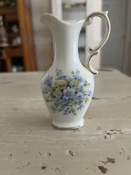 Small Porcelain Jug With Blue Flowers