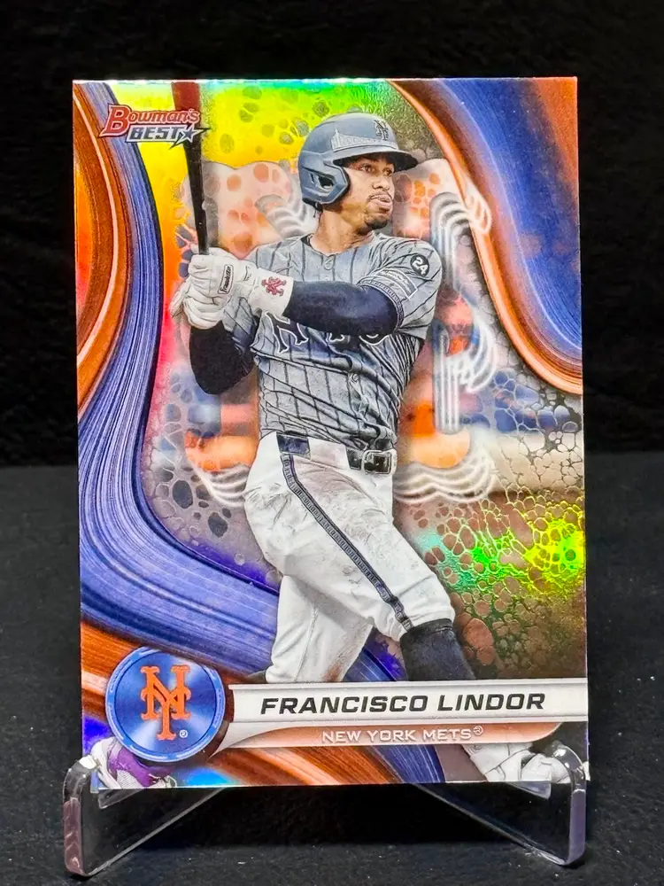 Francisco Lindor 2024 Bowman's Best #42 Refractors New York Mets