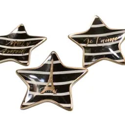 Star Trinket Dish Paris~Mon Amour~ Je Taime Black And White