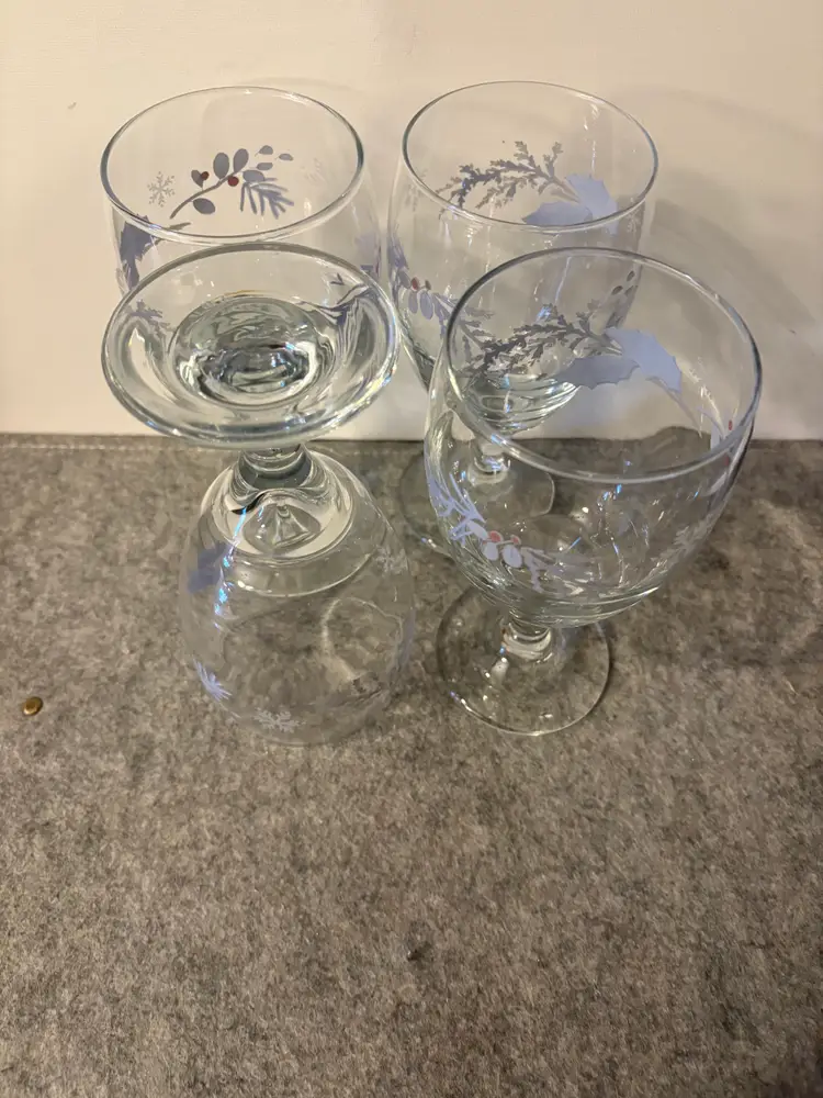 4 Phaltzgraff Christmas/Holiday Water /Iced Tea Goblets 7"  # 3048