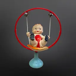 Vintage 50’s/60's ALAN JAY Rubber Squeak Toy BOY ON SWING Car Dash Ornament