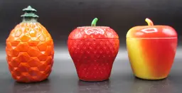 VTG Pineapple/Apple/Strawberry Hazel Atlas Kix Cereal Promo Jam Jar 1930s/40s