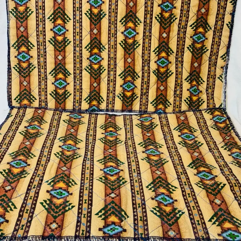 Set Of 5 Vintage Handmade Quilted Placemats Southwestern Motif