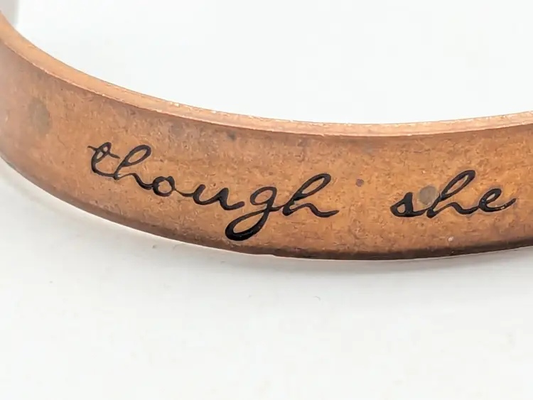 Copper Tone 'Though She Be But Little' Cuff Bracelet