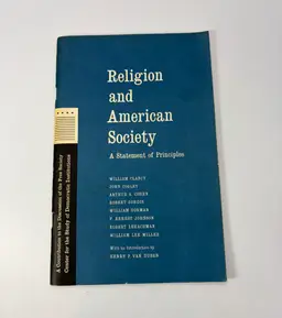 Vintage 'Religion & American Society: A Statement of Principles' 1961