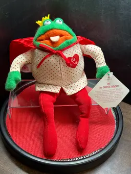 Vintage Prince Ribbit Plush Valentines Day Frog By Hallmark
