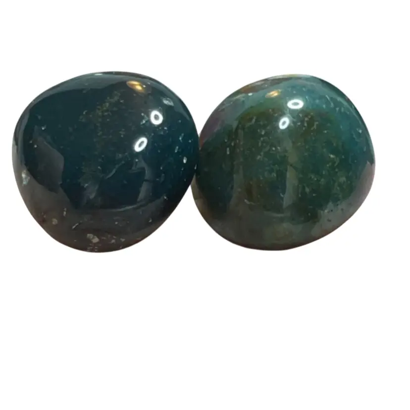Heliotrope (Bloodstone) Tumbled Beads 18mm