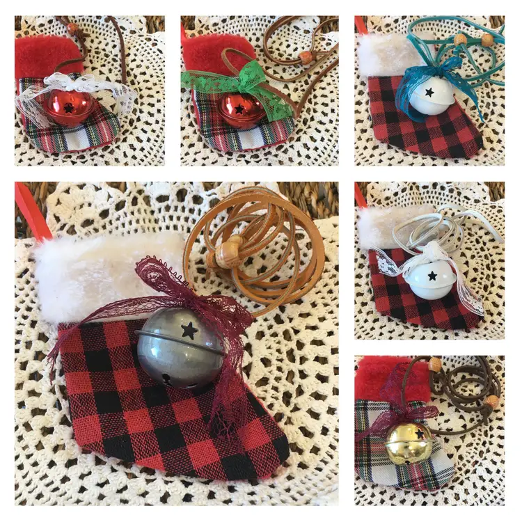 1 Dozen Jingle Bell Necklaces
Wholesale Lot , Vintage Lace Bow , Adjustable Leather Cord
Handmade In The USA