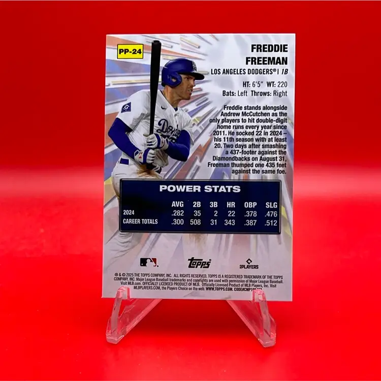 Freddie Freeman 2025 Topps Series 1 Celebration Power Players Insert Los Angeles Dodgers