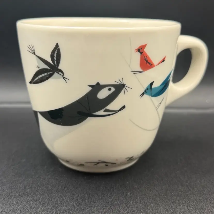 MCM Style Fishs Eddy Charley Harper  Coffee Mug- Birds