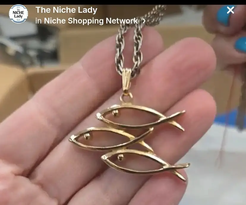 Vintage Sarah Coventry In the Swim Fish Pendant with Gold-Tone Chain