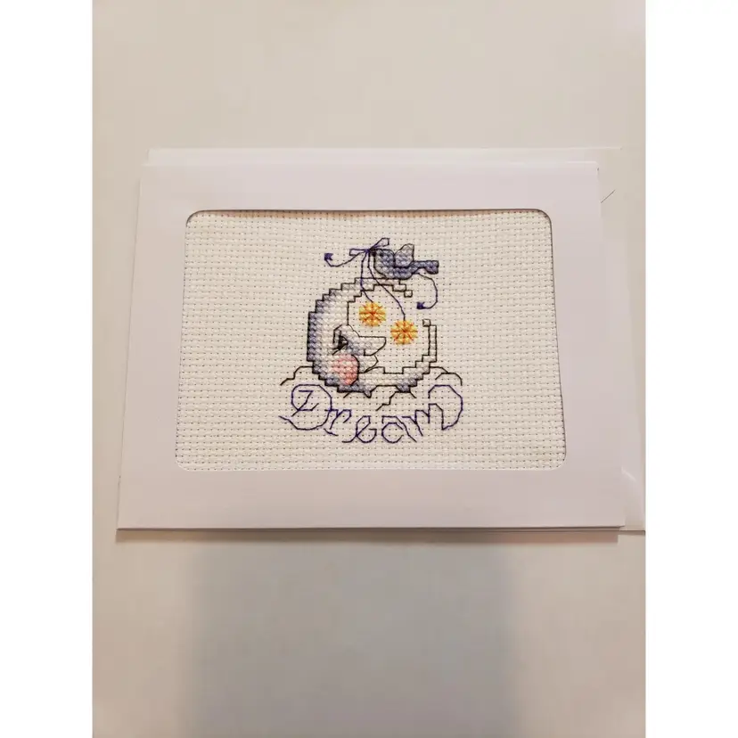 New Dreams Cross-stitched Card With Envelope