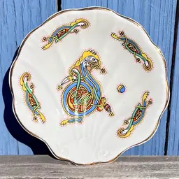 Celtic Book of Kells Scallop Shell Trinket Dish Royal Tara Ireland Bone China
