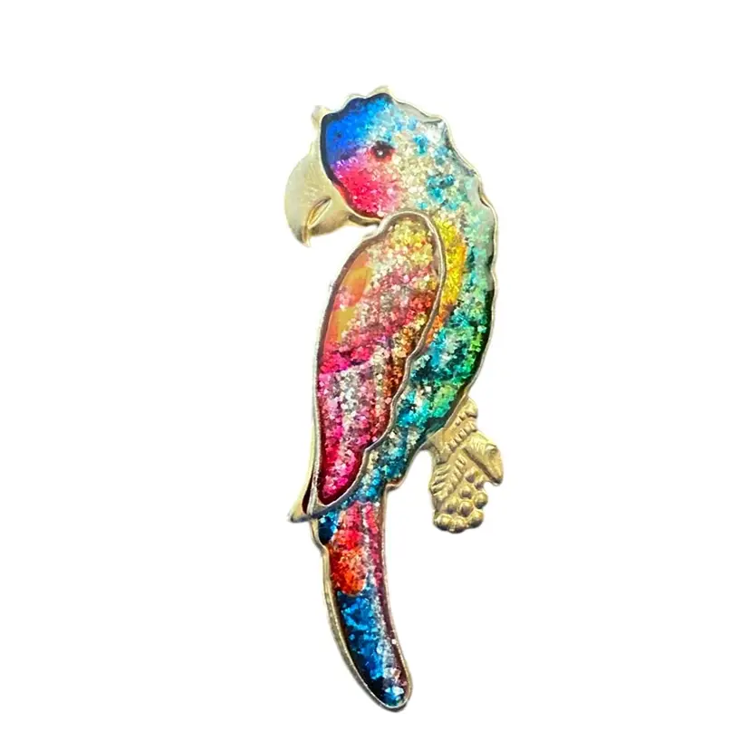 Parrot Brooch 2 1/3” X 1”