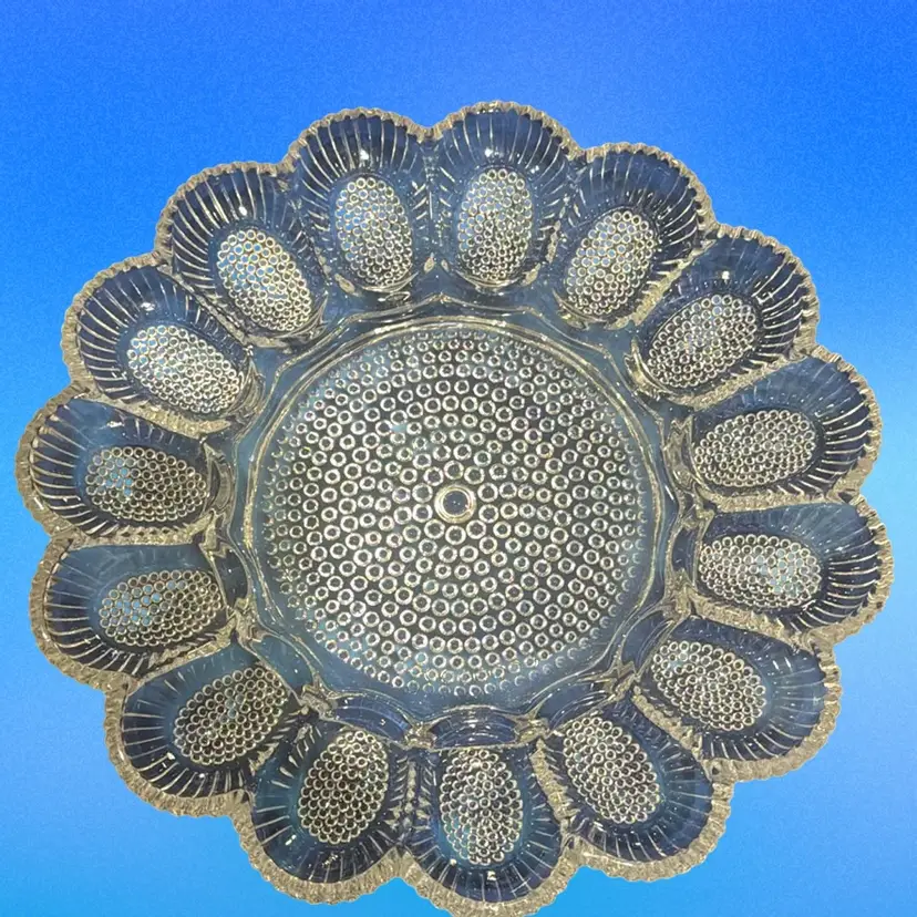 Indiana Glass 15 Slotted Devils Egg Platter