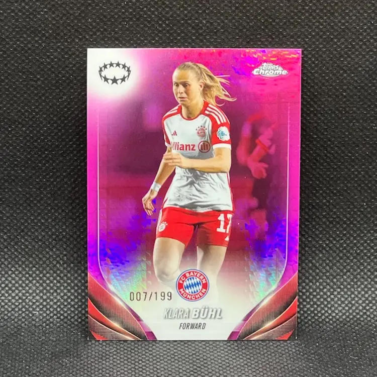 Klara Buhl 2023/24 Topps Chrome UEFA Women Pink Refractor /199 Soccer Card