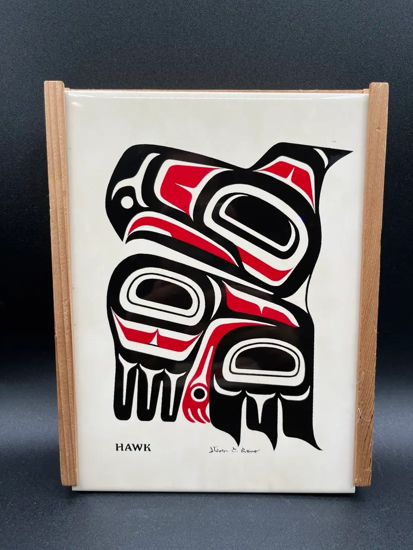 Steven Evans Hawk Tile & Wooden Sliding Stash Box 8” 🦅