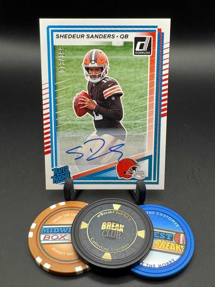 Shedeur Sanders Auto 073/199 Rated Rookie 2025 Donruss Cleveland Browns