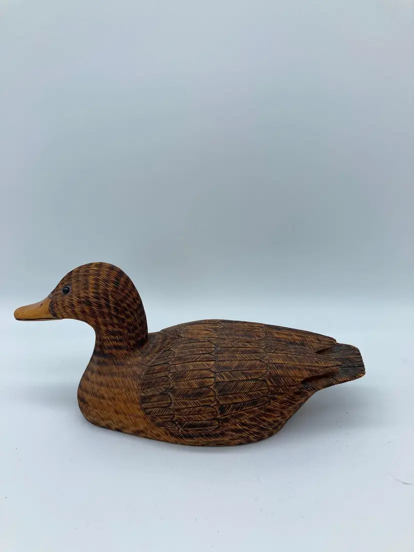 Wooden Carved Duck
Signed L.O.