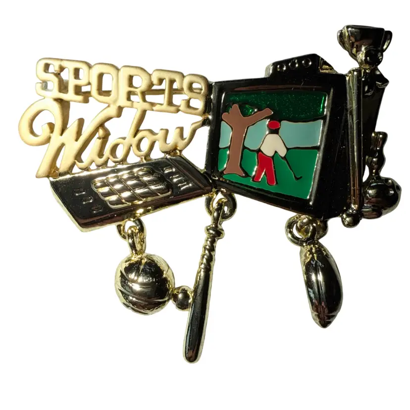 NOS Vintage 1980s Danecraft Sports Widow Brooch Pin