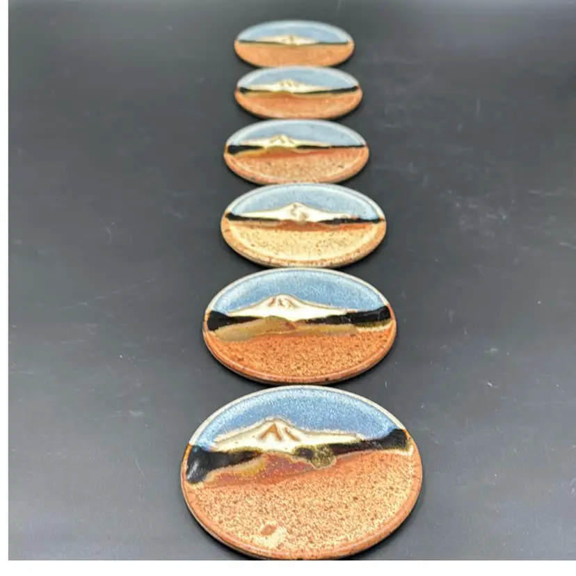 Canyon Creek Pottery Coasters, A Set Of Six