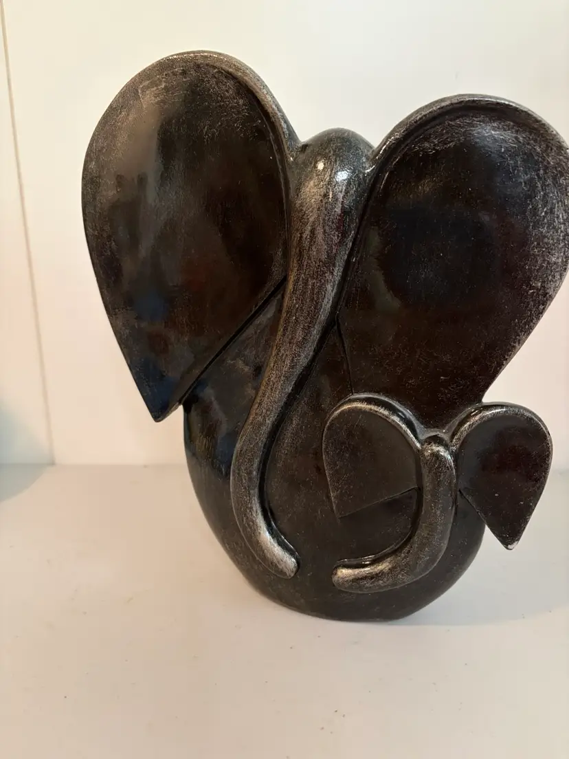 MCM BLACK ELEPHANT STATUE 10” Tall