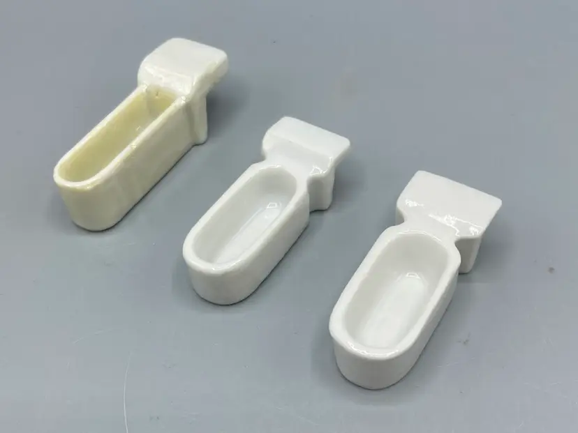 Vintage White Ceramic Bird Treat Feeders - Set of 3 - for bird cage