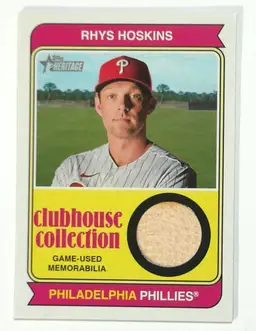 2023 Topps CCR-RH Heritage Rhys Hoskins Philadelphia Phillies Game Used Bat Relic Baseball