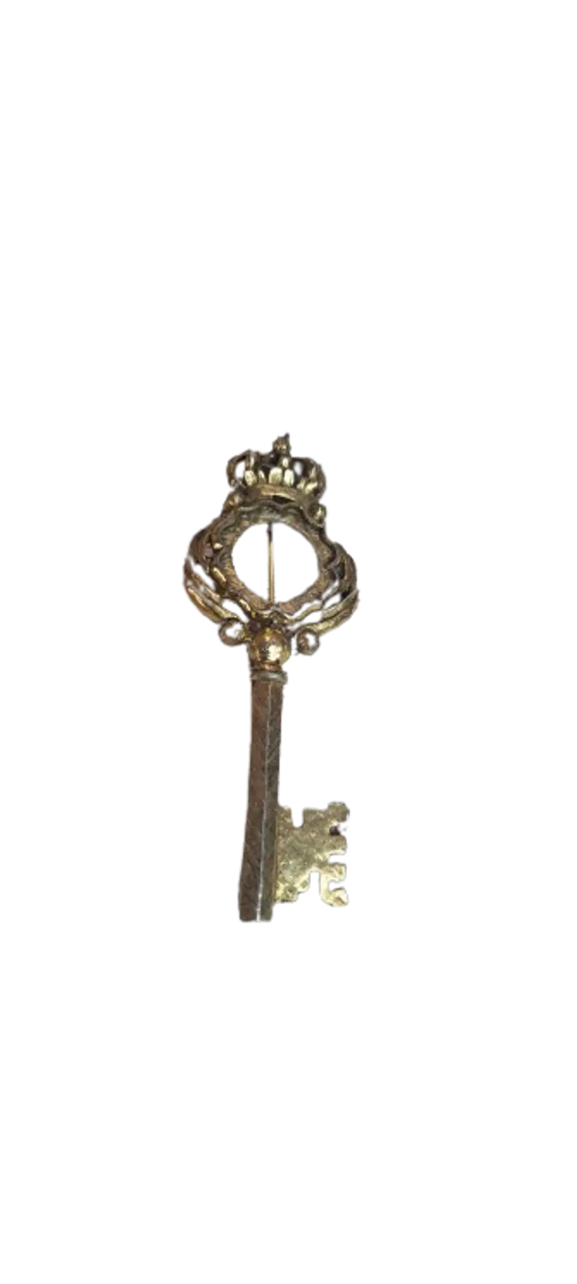 Vintage Jeanne Skeleton Key Brooch, Goldtone