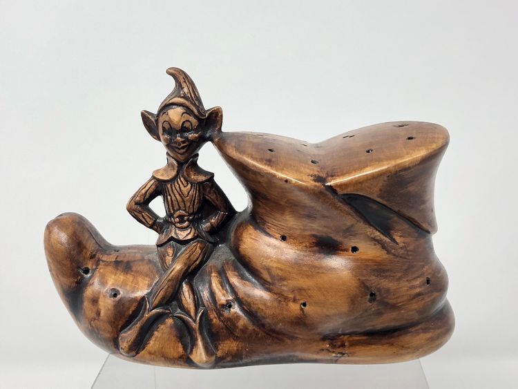 Treasure Craft Ceramic Pixie on a Boot Toothpick/Appetizer Holder