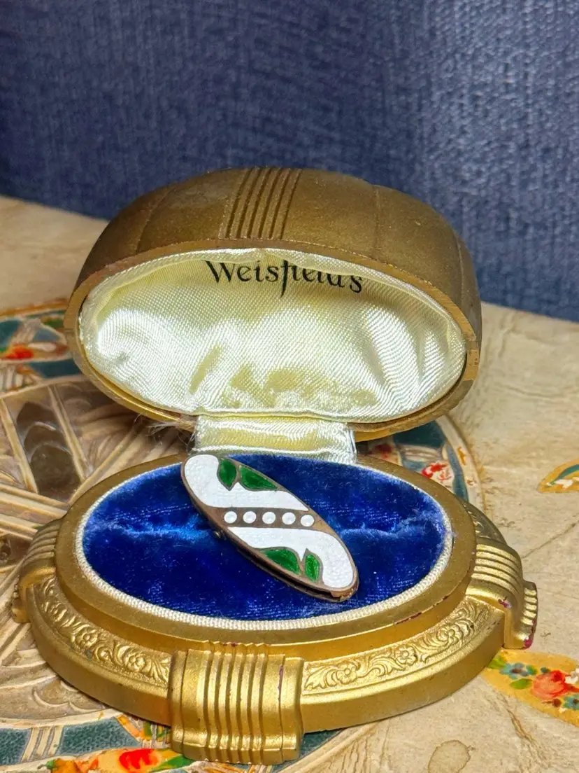 Antique Guilloche Enamel Tie Clip