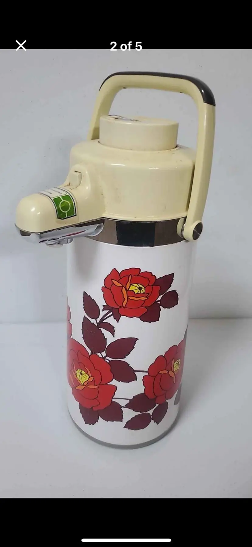 Air King-Air Pot Beverage/Coffee Container w/ a Bright & Colorful Poppy Pattern. ALL the rage in the 70's! Lot MP