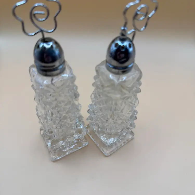 Vintage Clear Glass S&P Shakers