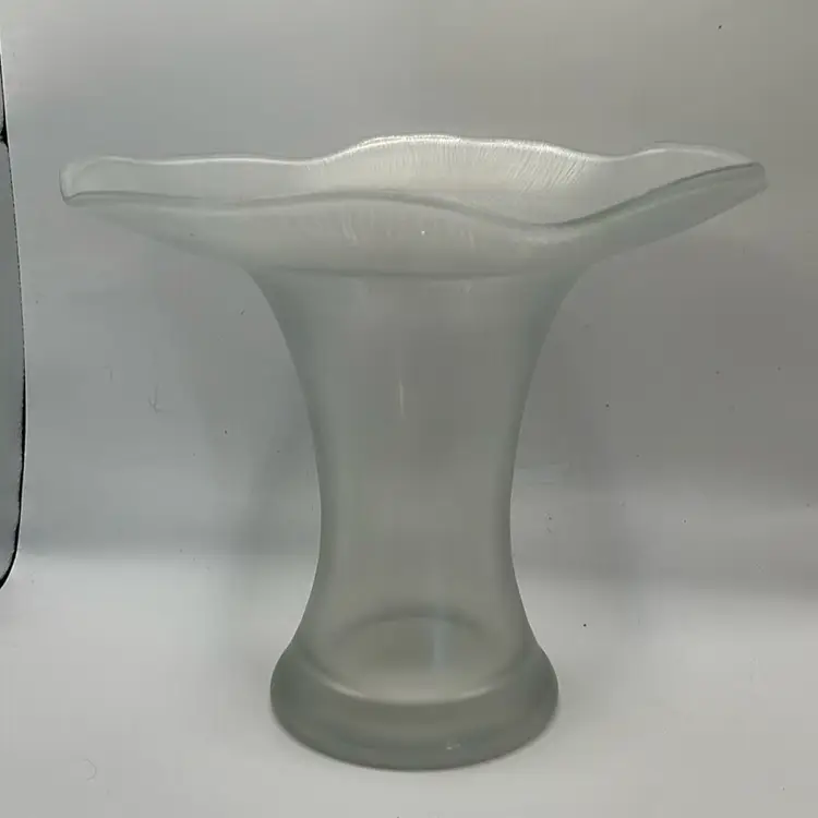 #1552 Vtg Erwin Eisch Iridescent Frosted Glass Vase 1970’s German Hand Made Signed