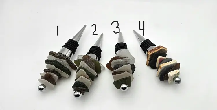Maine Sea Glass Wine Stoppers