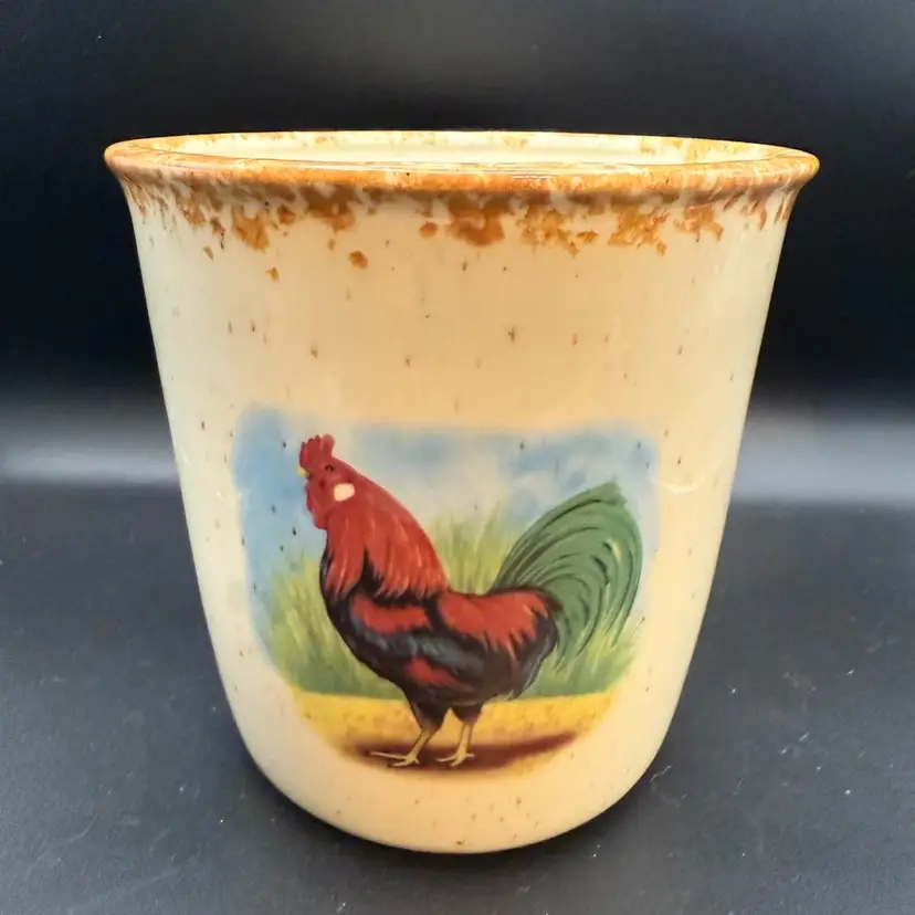Ceramic Rooster Utensil Crock