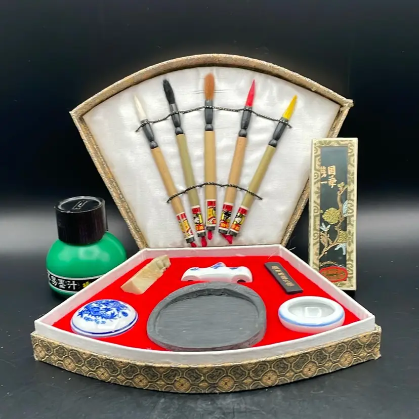 Fellisimo Calligraphy Tool Writing Set + Chinese Art Ink Stick + Extra Ink Bottle