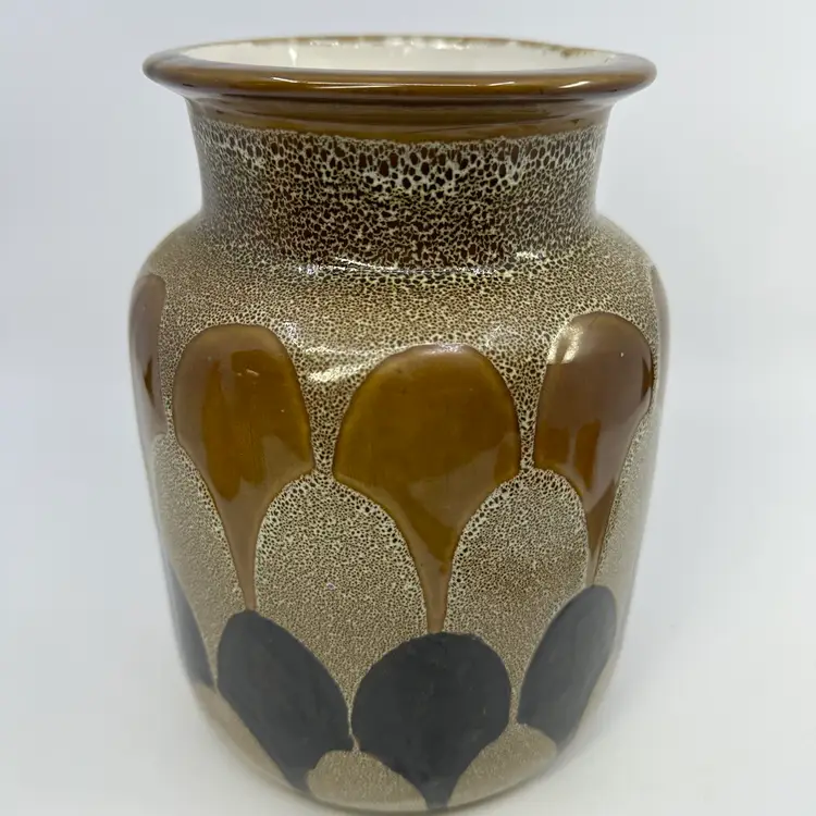 Italian Ceramic Vase in Retro Patterned Made In Italy Sticker