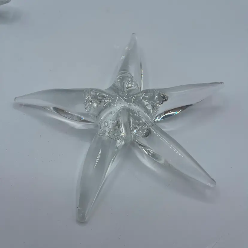 Clear Glass Starfish Paperweight 6” #3