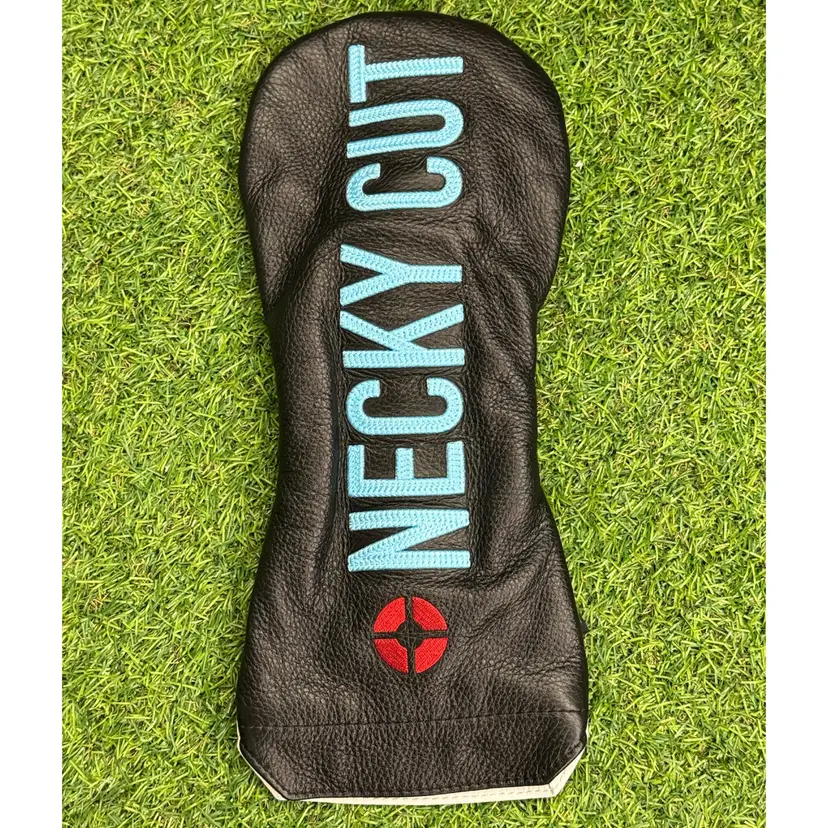 RARE Fujikura Driver Headcover “NECKY CUT” | Black/Blue | Premium Leather | NEW