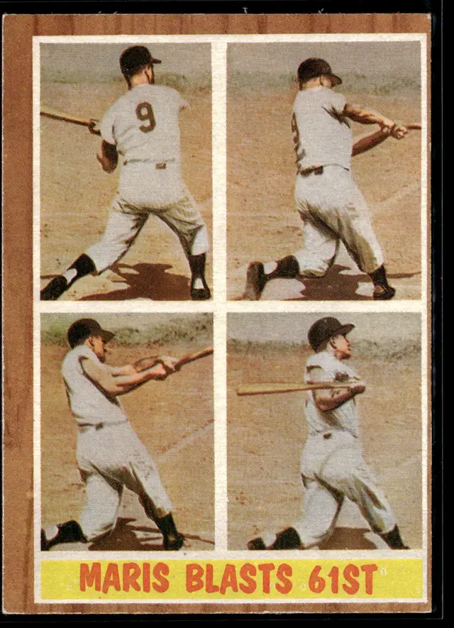 #65 Maris Blasts 61st 1962 Topps #313 *LIVE AUCTION*