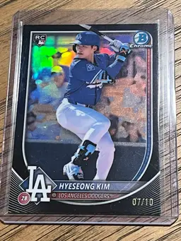 Hyeseong Kim 2025 Bowman Chrome Black Refractor 7/10 Los Angeles Dodgers