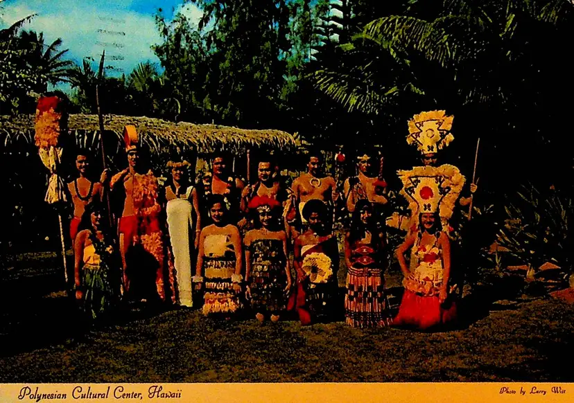 Polynesian Cultural Center Laie Oahu Hawaii Postcard 1977