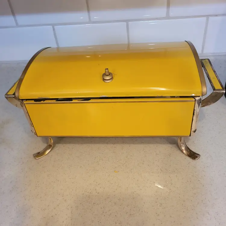 MCM 1950's Anchor Hocking Fire KIng Buffet Server/Warmer Yellow