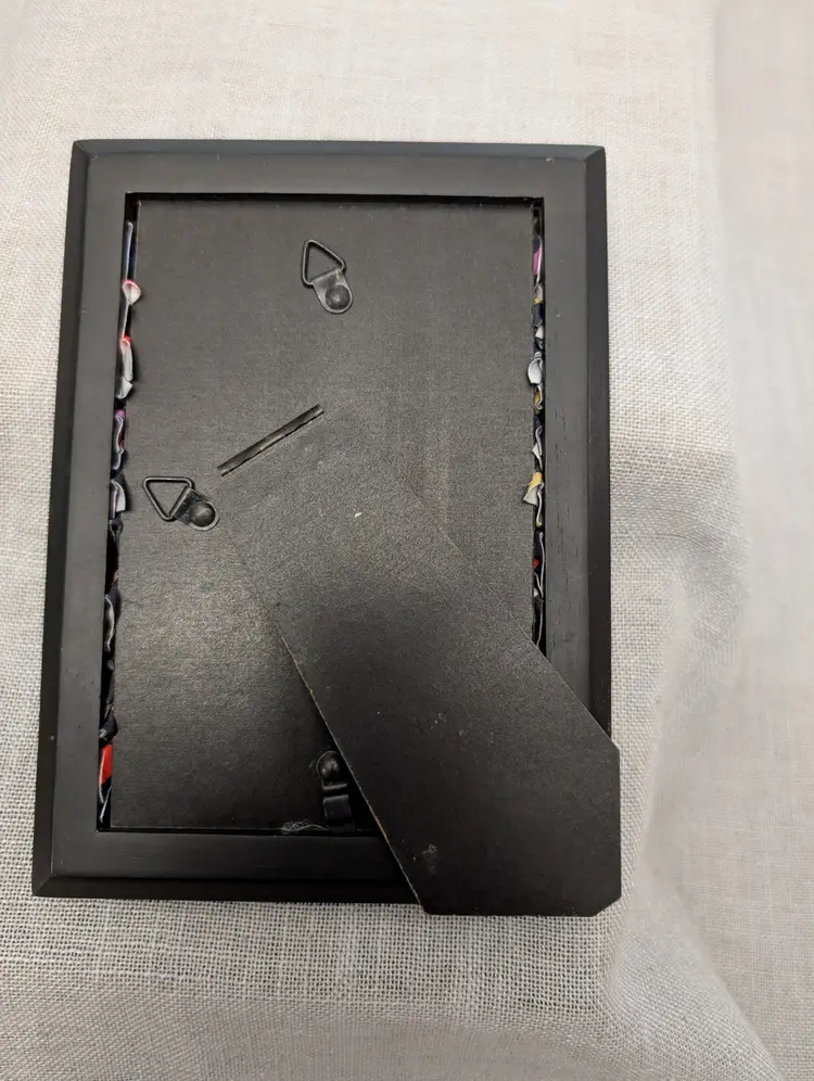 Black Repurposed Frame with Skeleton floral print material for rings and brooches