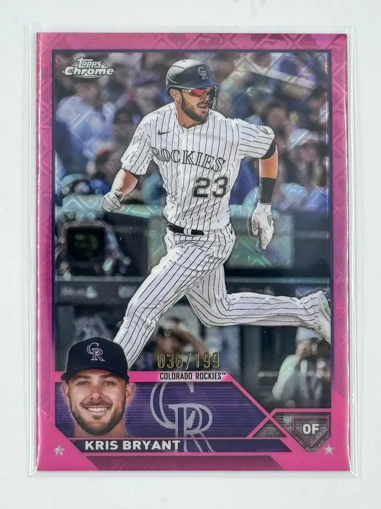 Kris Bryant 2023 Topps Chrome Logofractor Pink Refractor /199 Colorado Rockies