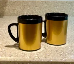 Pair Vtg West Bend Thermo-Serv Double Wall Insulated Camping Mugs Tumblers