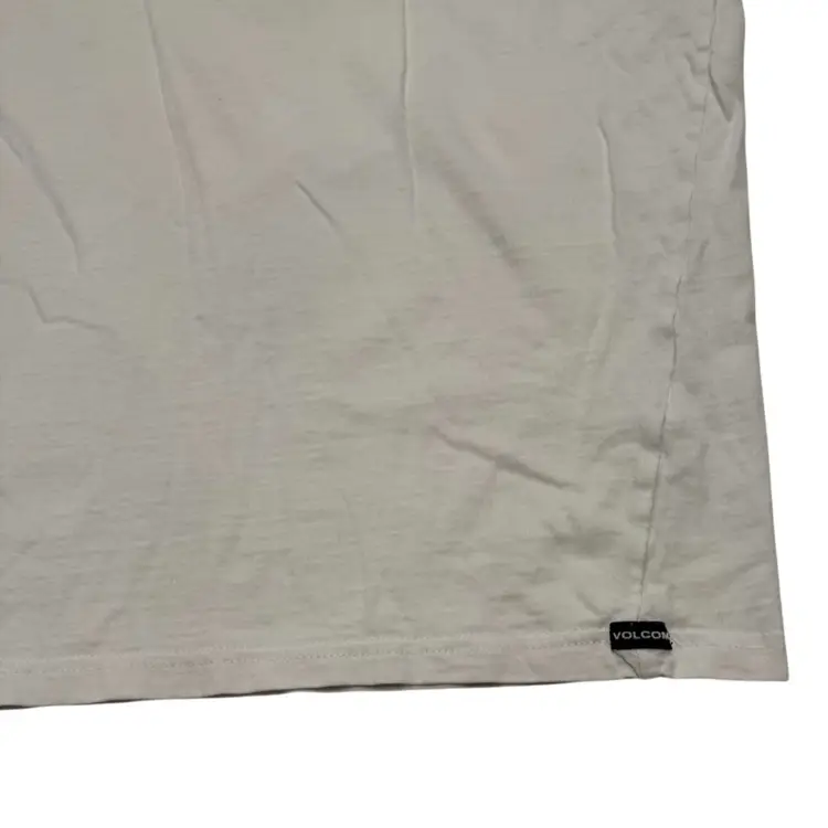 Volcom True To The Stone Grunge Y2K Skull Graphic Print White T-Shirt - S